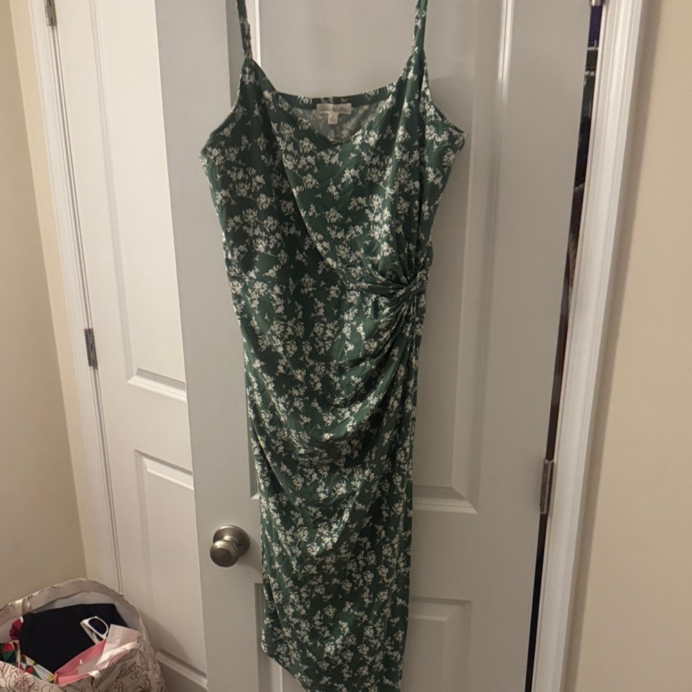 Nine Britton Asymmetrical Green Floral Dress